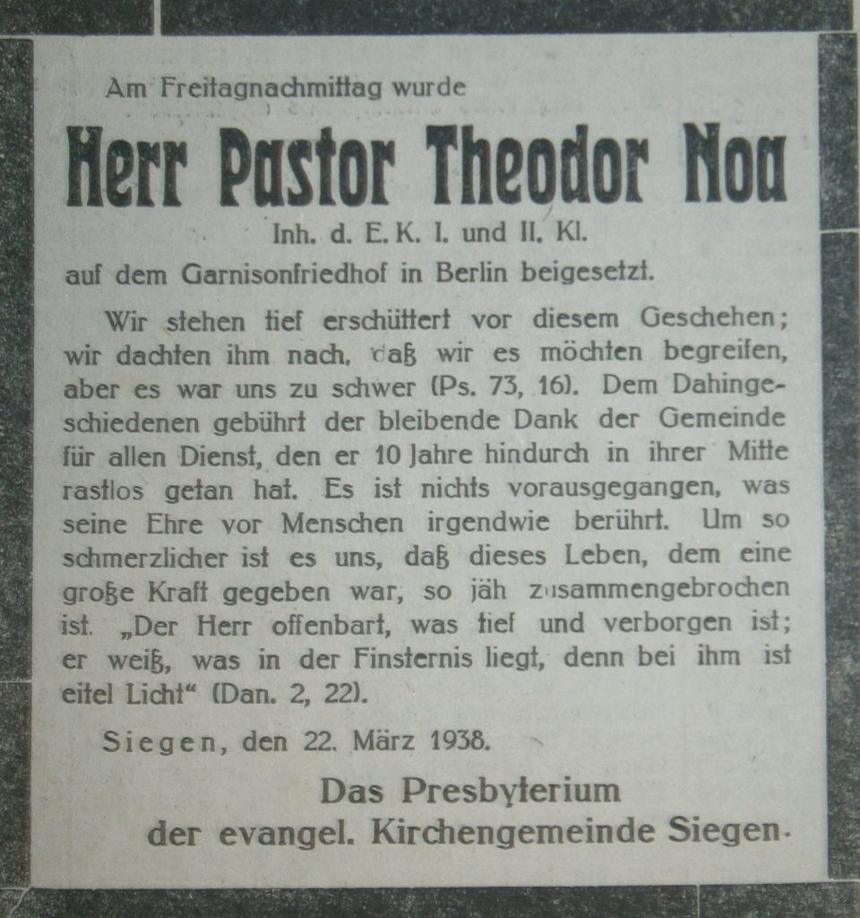 Siegener Zeitung 22. März 1938